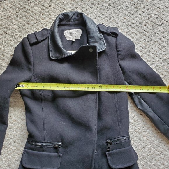 ZARA Black Faux Leather Accent Combination Coat - Picture 10 of 13